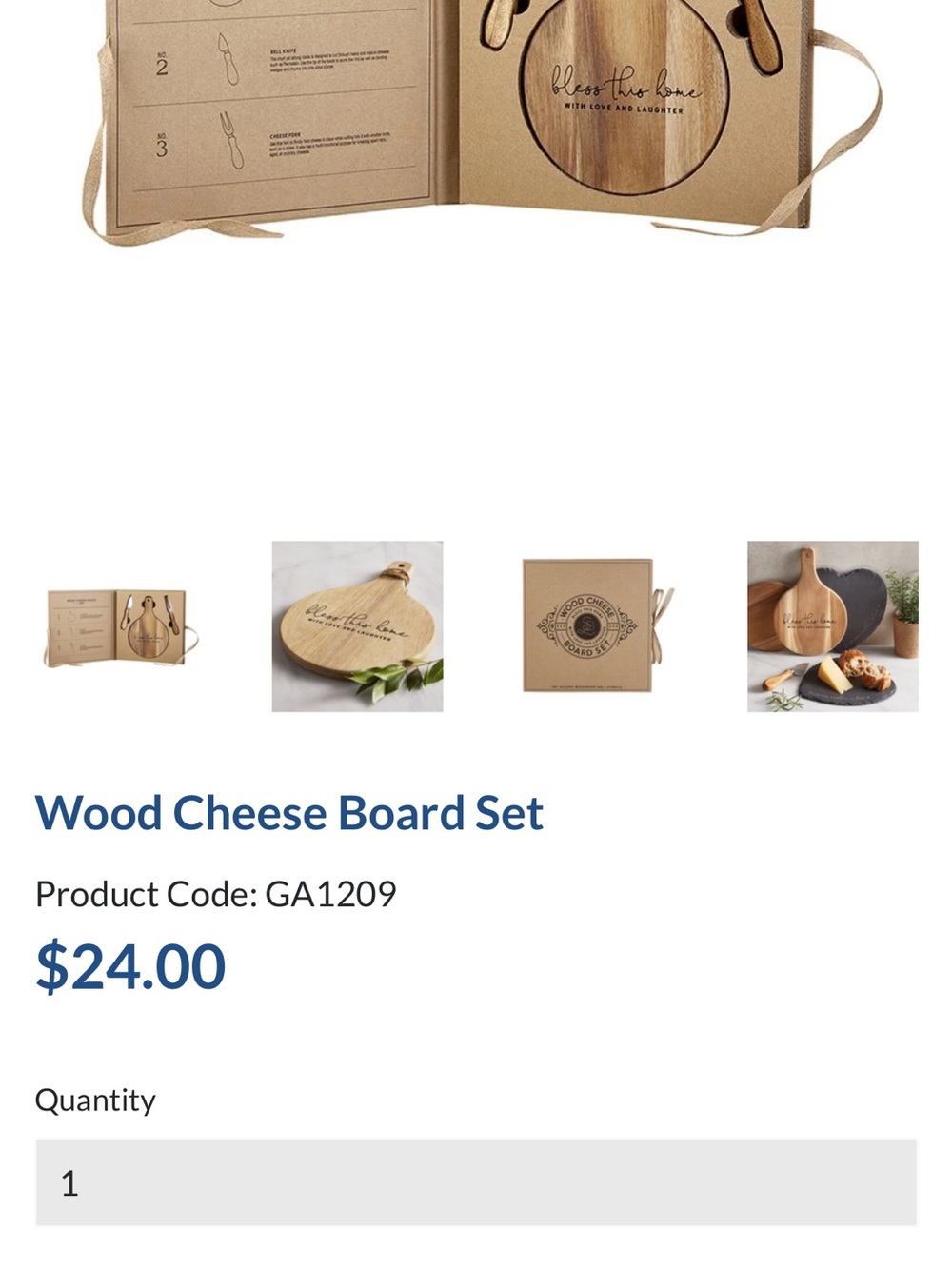 Round Bamboo Cheese Board Set - Natural